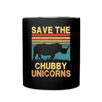 Save The Chubby Unicorns - Full Colour Mug - black - Front
