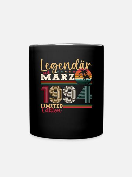 29. Geburtstag Mann Awesome März Jahrgang 1994 - Tasse einfarbig - Schwarz