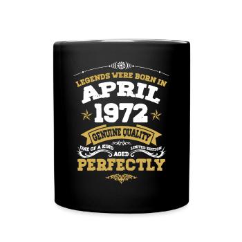 Vintage Aged To Perfection April 1972 - Full Colour Mug - black - Front