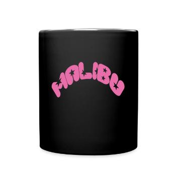Malibu Californie Palmiers Rétro Océan Surf - Mug uni - noir - Devant