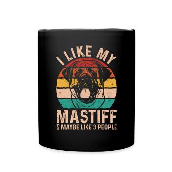 Mastiff Hund Old English Mastiff - Tasse einfarbig - Schwarz - Vorne