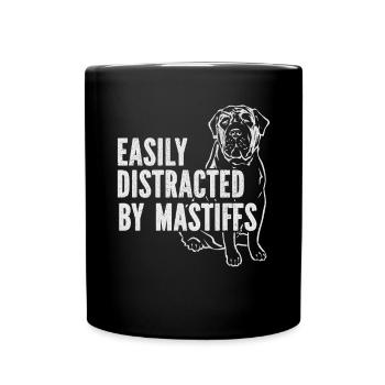 Mastiff Hund Old English Mastiff - Tasse einfarbig - Schwarz - Vorne