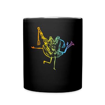 Funny Bagpipe Musician Bagpiper Funny Bagpipe Play - Tasse einfarbig - Schwarz - Vorne