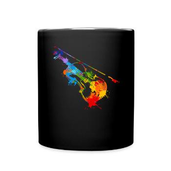 Splash Violin Musical Musician Violinist - Full Colour Mug - black - Front