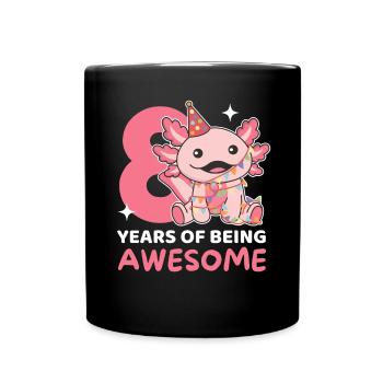 Axolotl pour les enfants de 8 ans de huit ans - Mug uni - noir - Devant