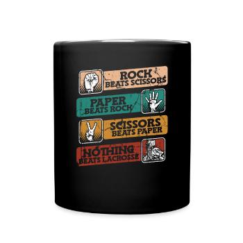 Rock Paper Scissors Lacrosse Polocrosse - Tasse einfarbig - Schwarz - Vorne