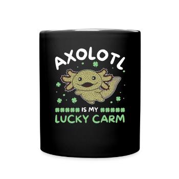 Axolotl is my lucky carm Kleeblatt St Patricks Day - Full Colour Mug - black - Front