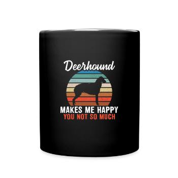 Deerhound me rend heureux toi pas tellement - Mug uni - noir - Devant