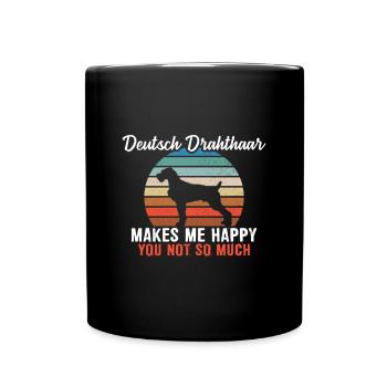 German Drahthaar makes me happy you not so much - Full Colour Mug - black - Front