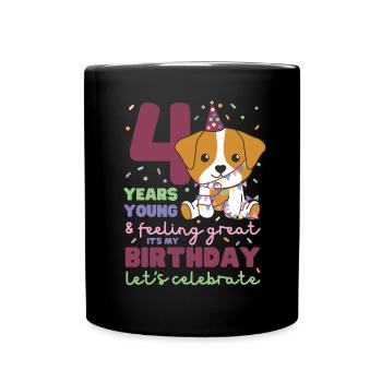 Jack Russell à l’occasion de ses 4 ans - Mug uni - noir - Devant