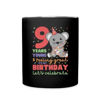 Souris pour les enfants de 9 ans de neuf ans - Mug uni - noir - Devant