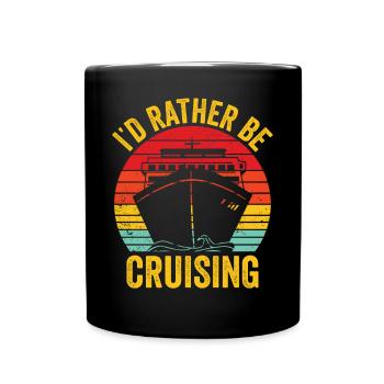 Funny Cruise Cruiser Cruise Ship Retro - Full Colour Mug - black - Front