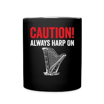 Harfenspieler Harfenist - Tasse einfarbig - Schwarz - Vorne