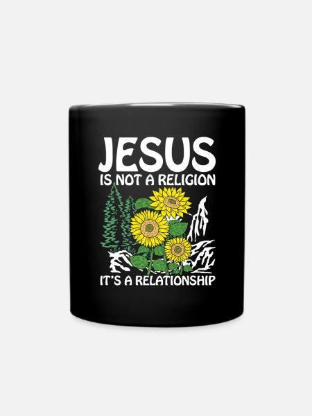 Jesus is not a religion it s a relationship - Tasse einfarbig - Schwarz