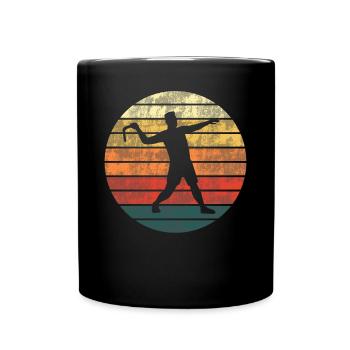 Bumerang Werfen Bumerang Werfer Retro Geschenk - Tasse einfarbig - Schwarz - Vorne