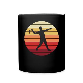 Bumerang Werfen Bumerang Werfer Retro Geschenk - Tasse einfarbig - Schwarz - Vorne