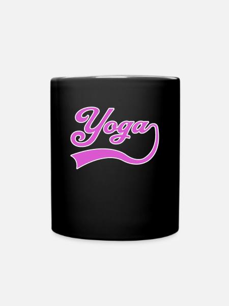 Yoga Schriftzug - Tasse einfarbig - Schwarz