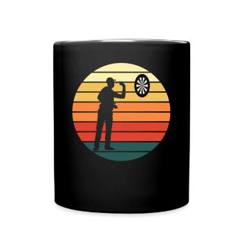 Darts Darts Player Darts Game Retro Vintage Cadeau - Mug uni - noir - Devant