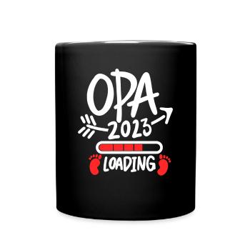 Opa 2023 loading - Opa werden - Bald Opa - Tasse einfarbig - Schwarz - Vorne