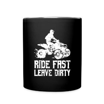 Quad Racing ATV Wheeler Dirt Road - Tasse einfarbig - Schwarz - Vorne