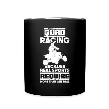 Quad Racing ATV Wheeler Dirt Road - Tasse einfarbig - Schwarz - Vorne