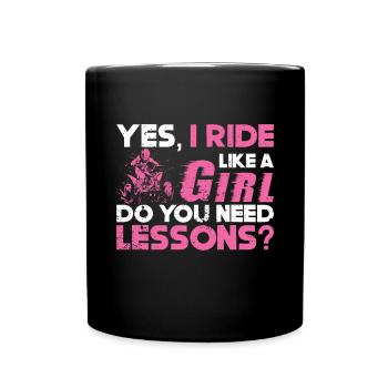 Quad Racing ATV Wheeler Dirt Road - Tasse einfarbig - Schwarz - Vorne
