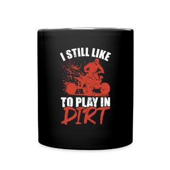Quad Racing ATV Wheeler Dirt Road - Tasse einfarbig - Schwarz - Vorne