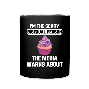 Bi Pride Muffin LGBT Funny Gift Bisexual - Full Colour Mug - black - Front