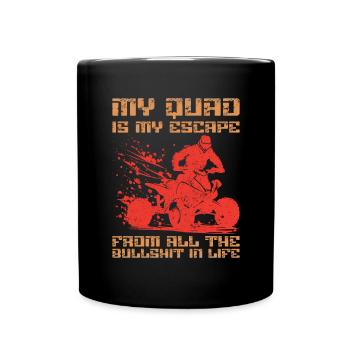 Quad Racing ATV Wheeler Dirt Road - Tasse einfarbig - Schwarz - Vorne