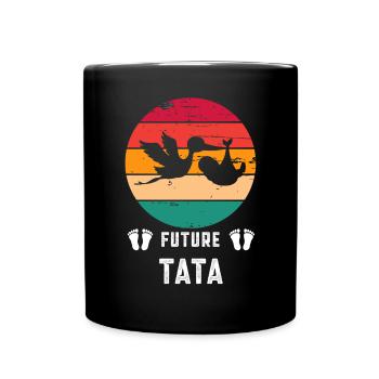 Future tata tante annonce grossesse retro - Mug uni - noir - Devant