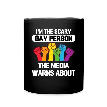 Regenbogen Faust Gay Pride Lustiges Geschenk LGBT - Tasse einfarbig - Schwarz - Vorne