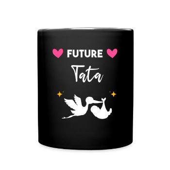 cadeau annonce grossesse tata tante Future tata - Mug uni - noir - Devant