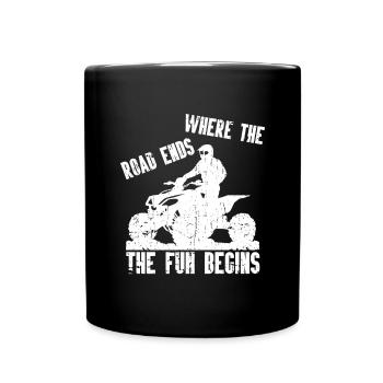 Quad Racing ATV Wheeler Dirt Road - Tasse einfarbig - Schwarz - Vorne