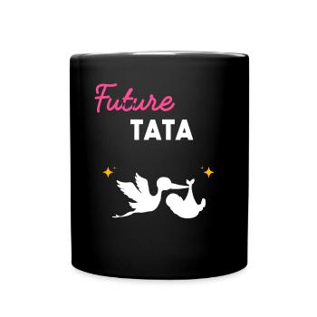 cadeau naissance grossesse tante Future tata - Mug uni - noir - Devant