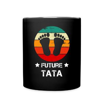 Future tata tante annonce grossesse vintage - Mug uni - noir - Devant