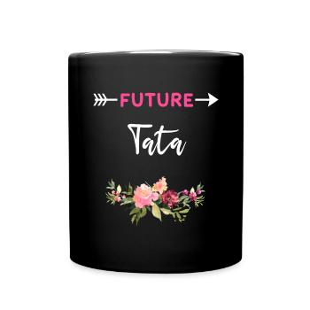 annonce grossesse cadeau Future tata - Mug uni - noir - Devant