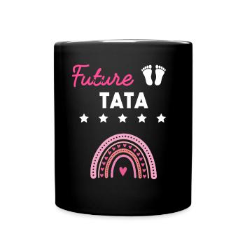 Future tata cadeau grossesse famille tante - Mug uni - noir - Devant