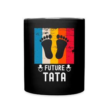 Future tata tante cadeau naissance vintage - Mug uni - noir - Devant
