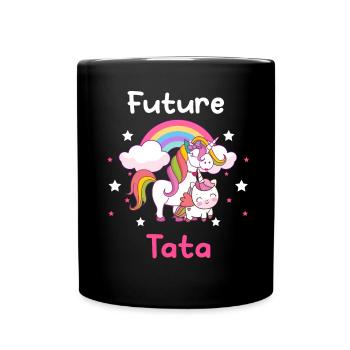 Future tata licorne annonce grossesse tante - Mug uni - noir - Devant