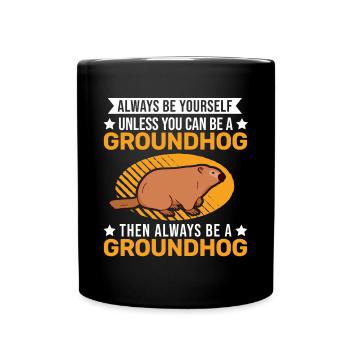 Murmeltier Groundhog Marmot Waldmurmeltier - Tasse einfarbig - Schwarz - Vorne