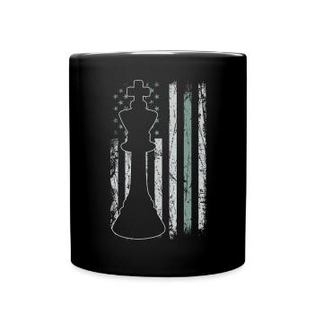Schach Retro USA Flagge Schachmatt 4th of July - Tasse einfarbig - Schwarz - Vorne