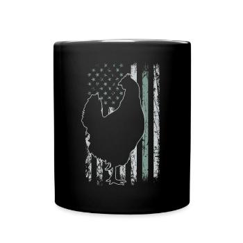 Chicken Farmer Retro USA Flag Farmer 4th of July - Full Colour Mug - black - Front