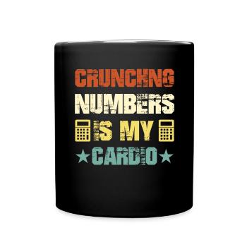 Crunching Numbers ist mein Cardio Accounting Vintage - Tasse einfarbig - Schwarz - Vorne