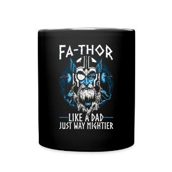 Herren Vathor - Vatertag Vatertagsgeschenk Viking - Tasse einfarbig - Schwarz - Vorne
