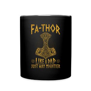 Herren Vathor - Vatertag Vatertagsgeschenk Viking - Tasse einfarbig - Schwarz - Vorne