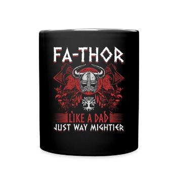 Herren Vathor - Vatertag Vatertagsgeschenk Viking - Tasse einfarbig - Schwarz - Vorne