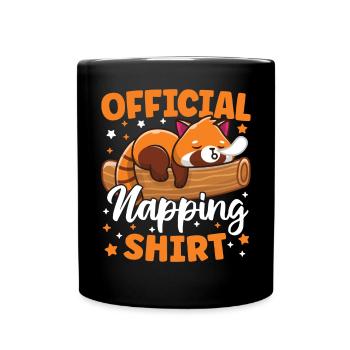 Chemise officielle de sieste Cute Kawaii Sleeping Red - Mug uni - noir - Devant