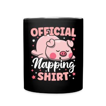 Offizielles Nickerchen Shirt Süßer Pyjama Kawaii - Tasse einfarbig - Schwarz - Vorne
