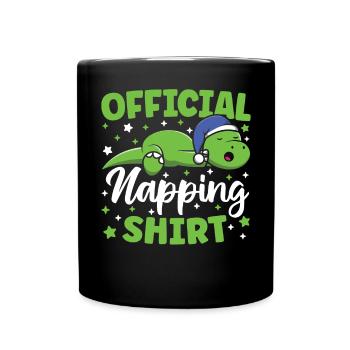 Official Napping Shirt Cute Kawaii Sleeping - Full Colour Mug - black - Front