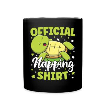 Offizielles Nickerchen Shirt Cute Kawaii Sleeping - Tasse einfarbig - Schwarz - Vorne